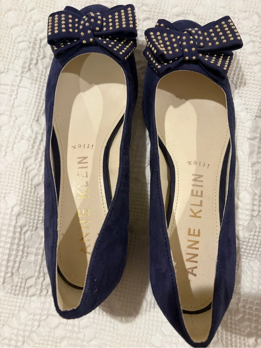 Size 8 Shoe Bundle: Talbots Black Suede Wedges & Anne Klein Suede Bow Heels